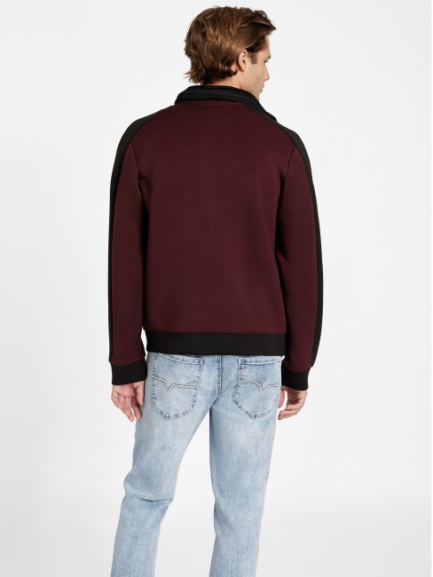 Benson Scuba Veste Zippée à Col Montant Marmont Rouge Guess