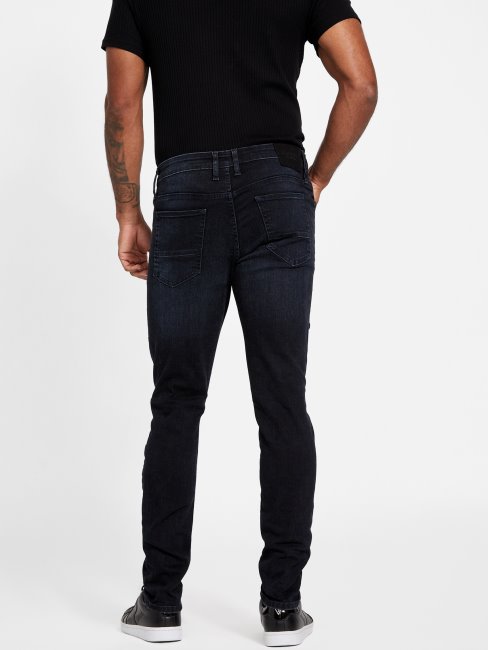 Guess Eco Gasol Moto Jean Skinny Dark Destroy Lavage