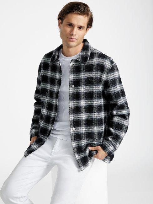 Veste Chemise à Carreaux Garlan Multi Guess Noir De Jais