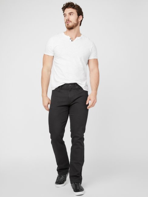 Guess - Crescent - Jean Droit Délavé Noir
