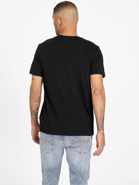 T-shirt Pekah à Col Rond Avec Logo Pied-de-poule Jet Black Guess