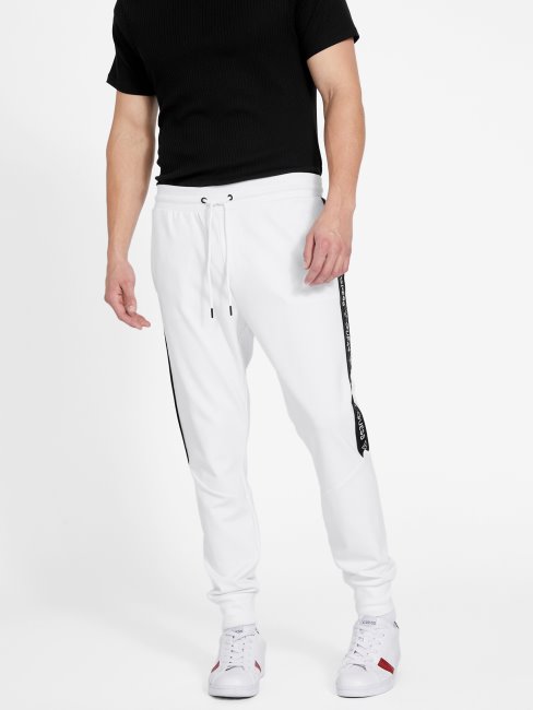 Pantalon De Jogging Jon Bande Logo Guess Blanc Pur