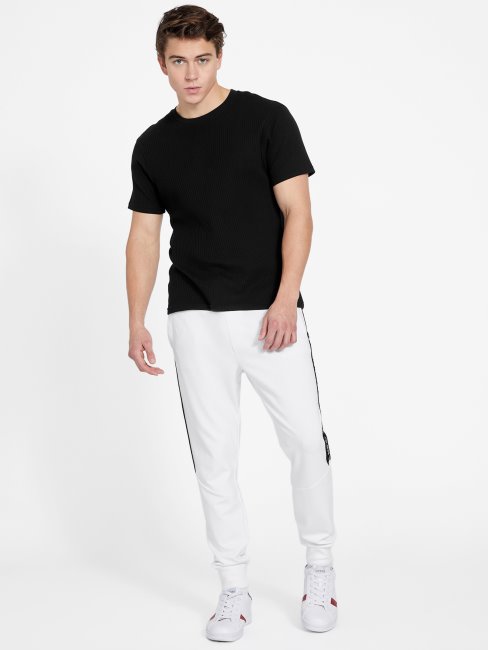Pantalon De Jogging Jon Bande Logo Guess Blanc Pur