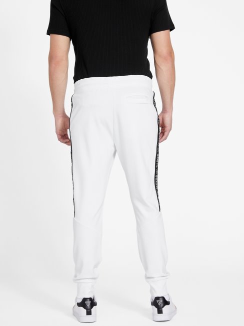 Pantalon De Jogging Jon Bande Logo Guess Blanc Pur