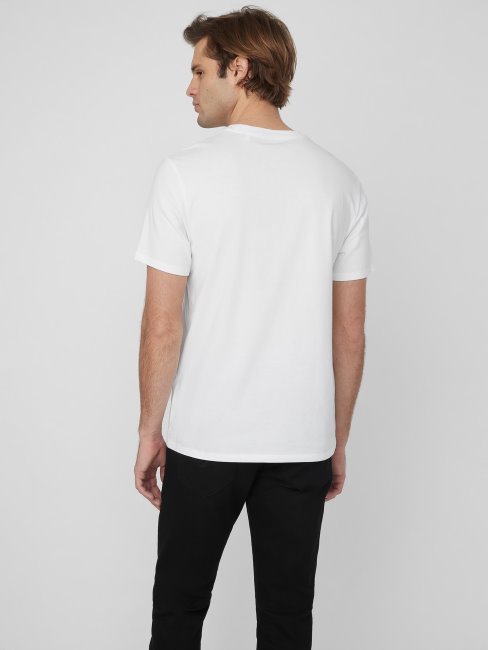 Tee Shirt Guess Erikk Logo Blanc Pur