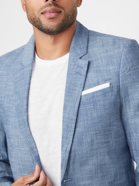 Sanders Blazer En Chambray Indigo Guess