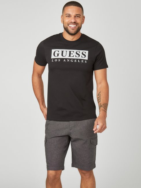 T-shirt à Logo Greg Noir Jet Guess