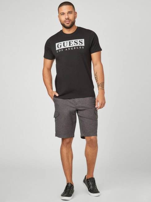 T-shirt à Logo Greg Noir Jet Guess