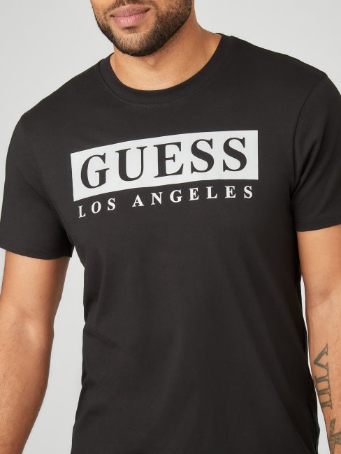 T-shirt à Logo Greg Noir Jet Guess