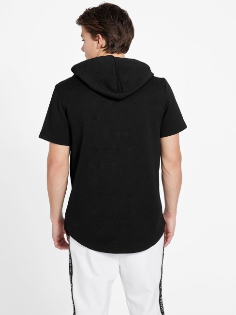 Guess Nate Sweat à Capuche à Manches Courtes Noir De Jais