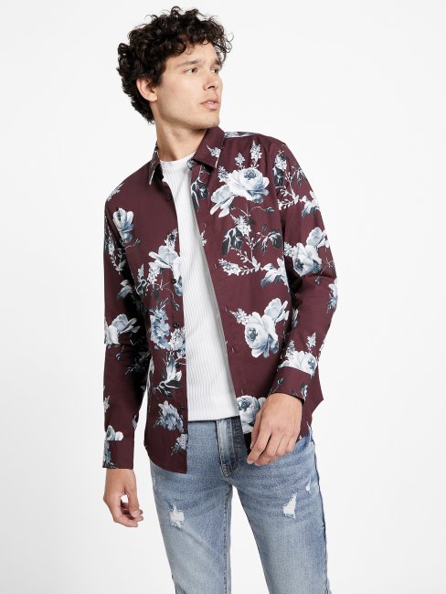 Marmont Chemise Rouge à Fleurs Guess Nate