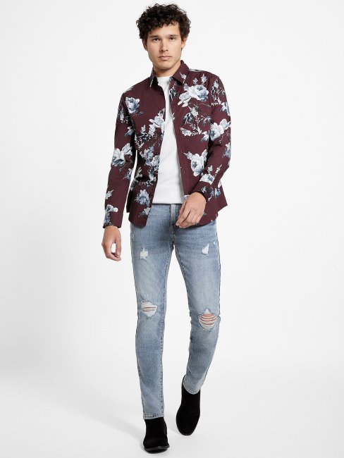 Marmont Chemise Rouge à Fleurs Guess Nate