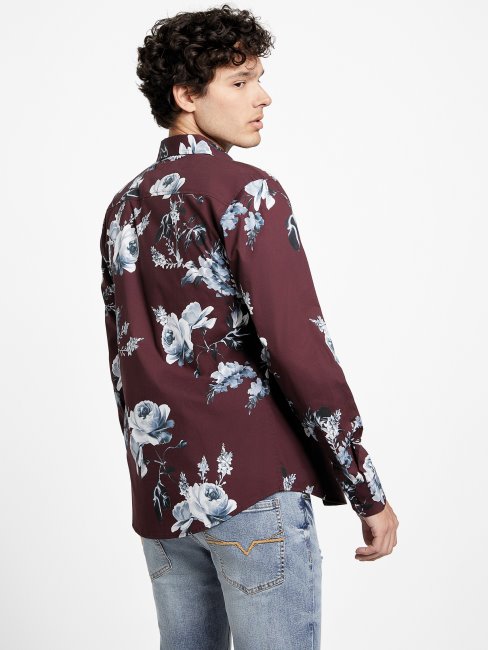 Marmont Chemise Rouge à Fleurs Guess Nate