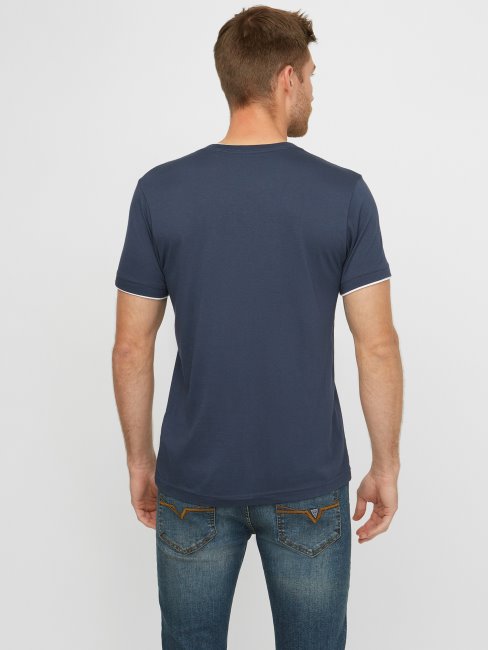 T-shirt à Col En V Guess Armin Jeans Indigo