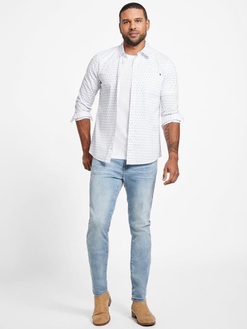 Chemise Tully Geo Pocket Guess Blanc Pur