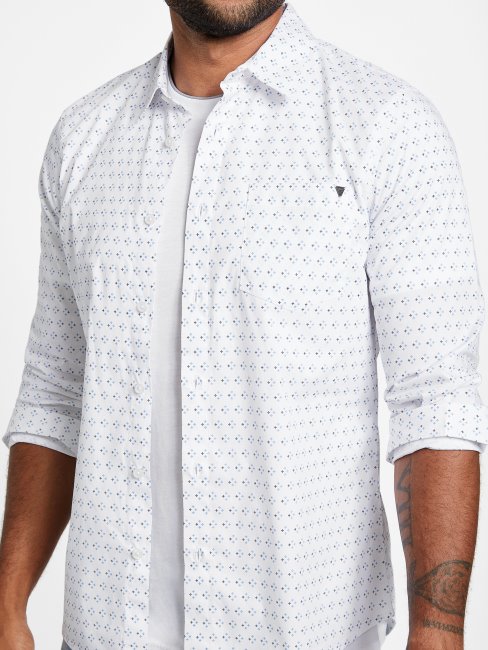 Chemise Tully Geo Pocket Guess Blanc Pur