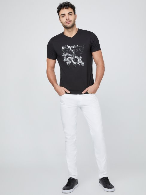 Tee Shirt Logo Guess Zeus Noir De Jais