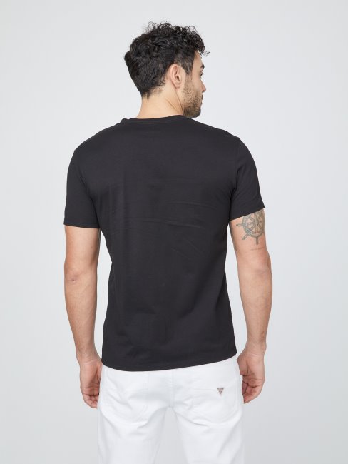 Tee Shirt Logo Guess Zeus Noir De Jais