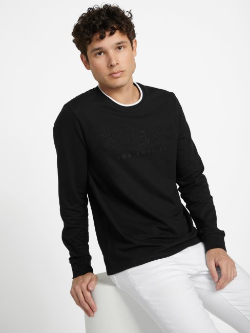 T-shirt à Manches Longues Logo Kalico Guess Noir De Jais