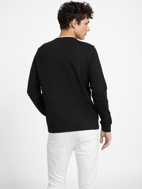 T-shirt à Manches Longues Logo Kalico Guess Noir De Jais