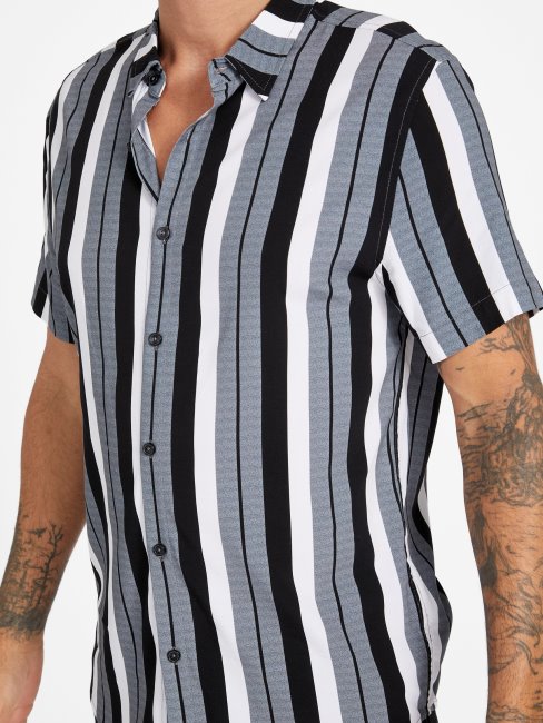 Guess Chemise à Rayures Naria Noir De Jais