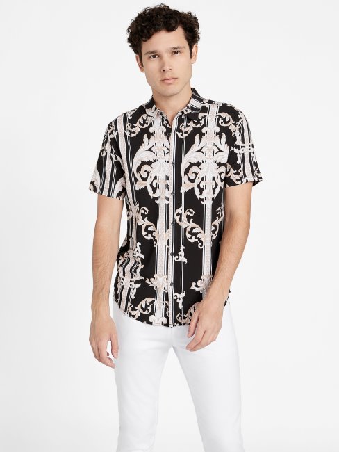 Chemise Guess Luis Baroque Noir De Jais