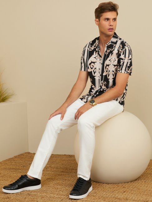 Chemise Guess Luis Baroque Noir De Jais