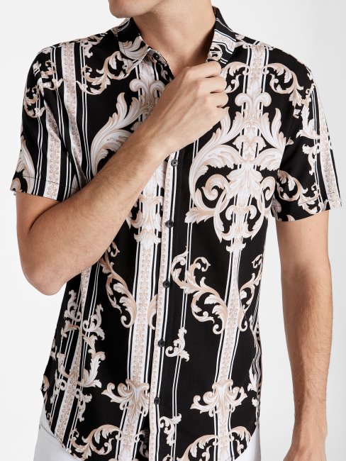 Chemise Guess Luis Baroque Noir De Jais