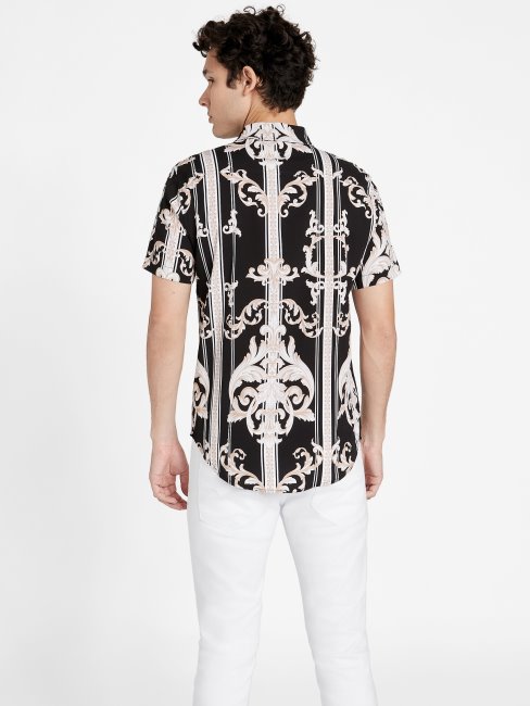 Chemise Guess Luis Baroque Noir De Jais