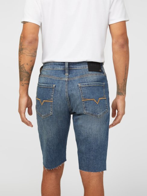Short En Jean Droit Clarke Délavage Destroy Dark Guess