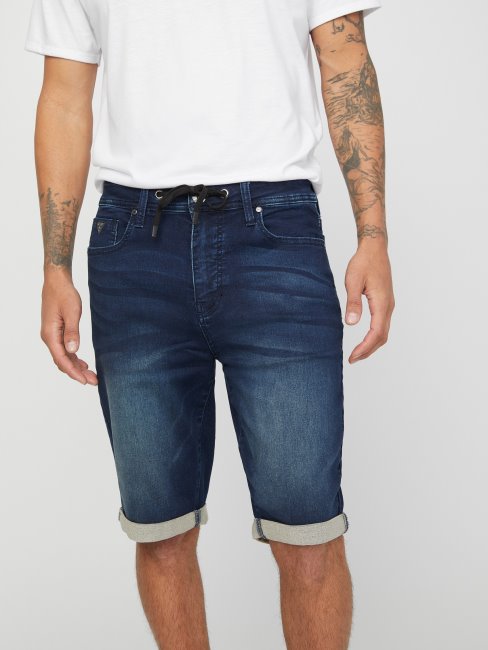 Lannie Short En Jean à Cordon De Serrage Guess Dark Wash
