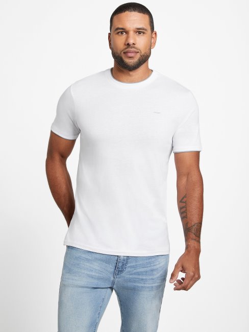T-shirt à Superpositions Guess Carmin Blanc Pur