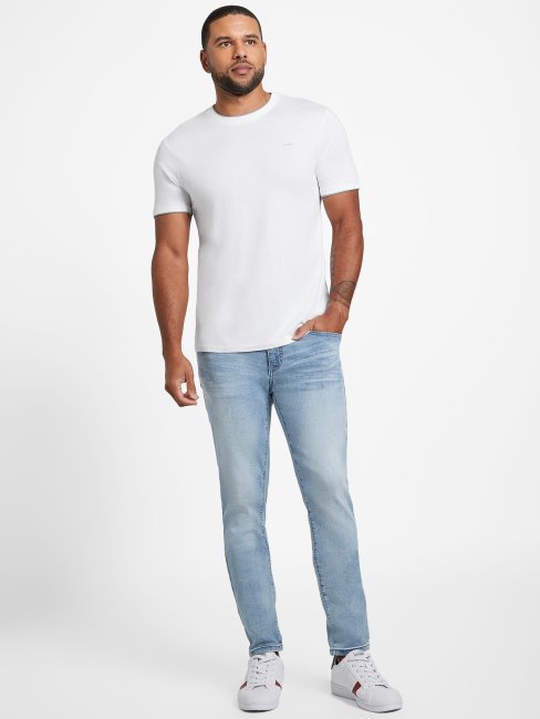T-shirt à Superpositions Guess Carmin Blanc Pur