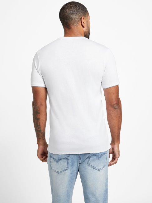 T-shirt à Superpositions Guess Carmin Blanc Pur