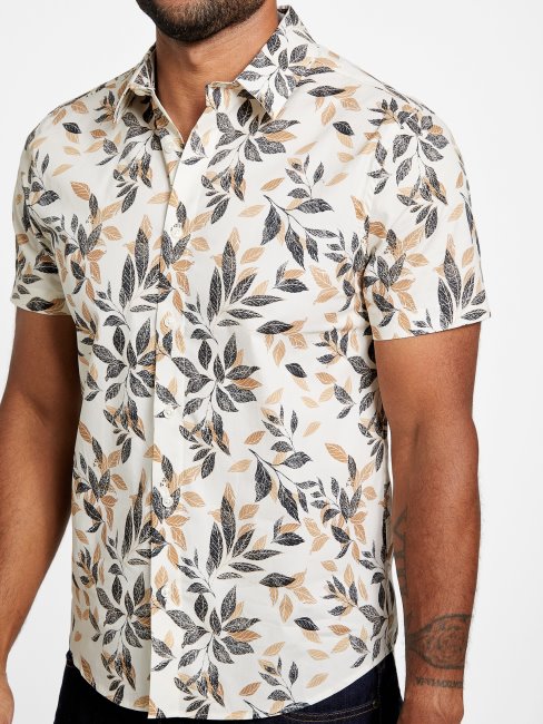 Tee Shirt Tadd Leaf Blanc Perle Guess