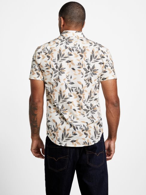 Tee Shirt Tadd Leaf Blanc Perle Guess