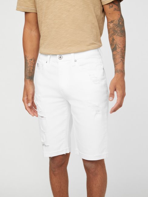 Blanc Destroy Lavage Abby Short En Jean Guess