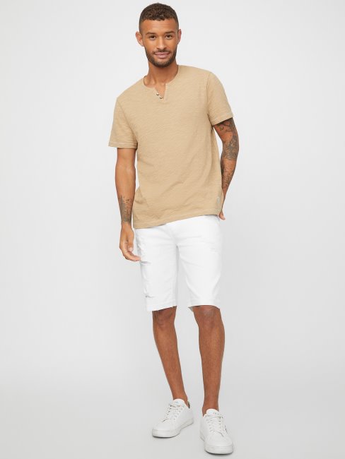 Blanc Destroy Lavage Abby Short En Jean Guess