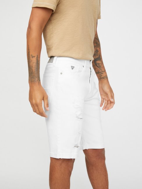 Blanc Destroy Lavage Abby Short En Jean Guess