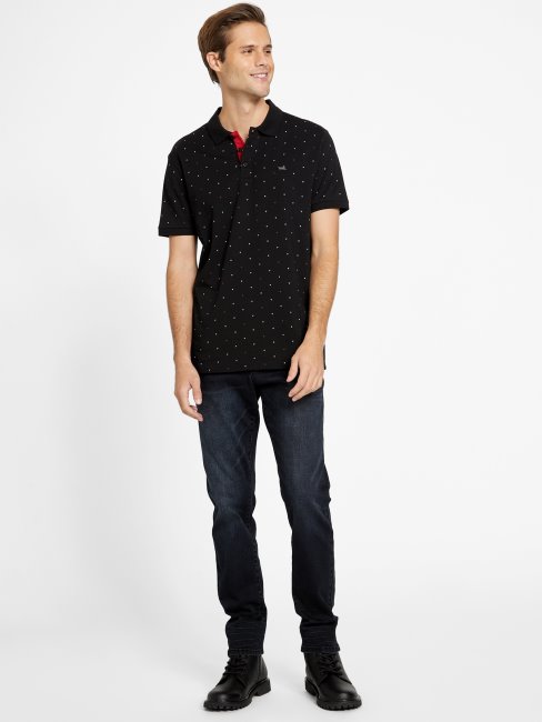 Guess Polo Eco Dev Géométrique Noir Jet