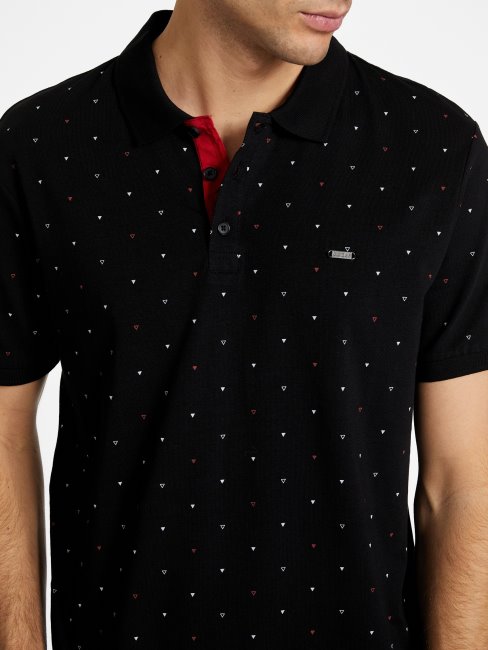Guess Polo Eco Dev Géométrique Noir Jet