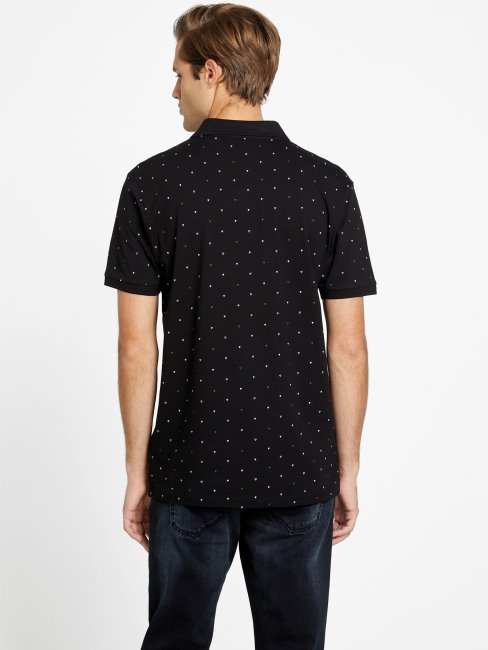 Guess Polo Eco Dev Géométrique Noir Jet