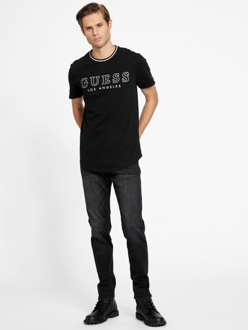 Zade Longline Crewneck Tee Guess Noir De Jais