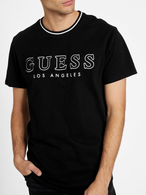 Zade Longline Crewneck Tee Guess Noir De Jais