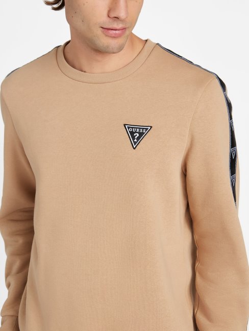 Pull à Col Rond Et Logo Guess Dover Taupe Grillé