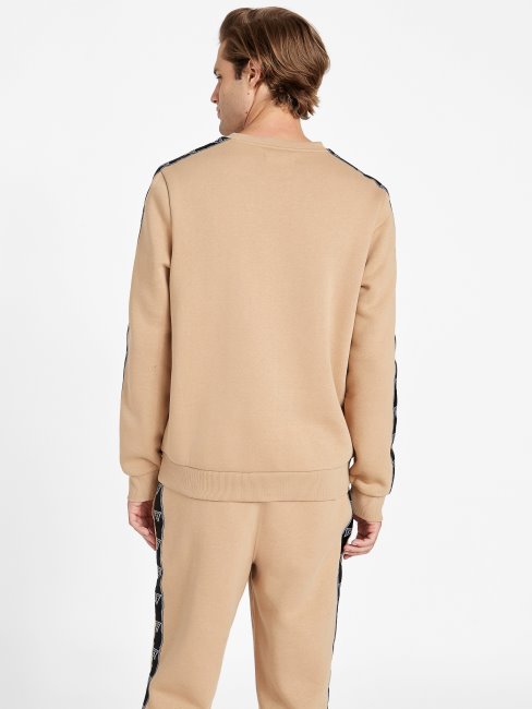 Pull à Col Rond Et Logo Guess Dover Taupe Grillé