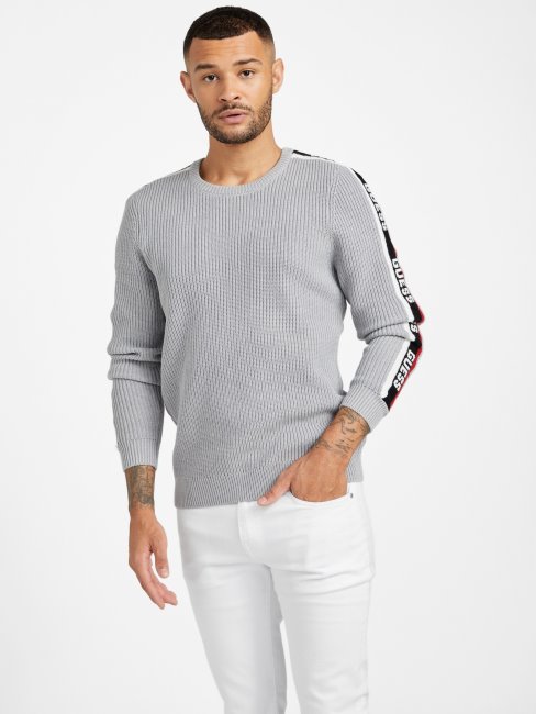 Guess Matias Ras Du Cou à Manches Longues Gris Acier