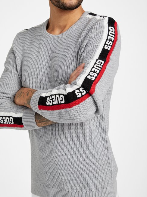 Guess Matias Ras Du Cou à Manches Longues Gris Acier