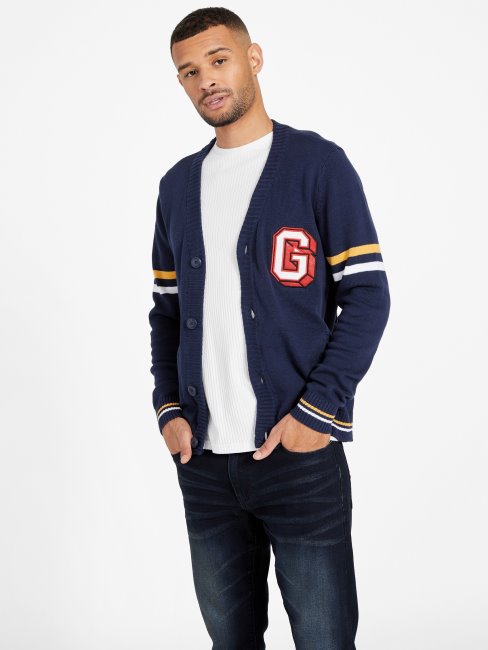 Cardigan Uni Bleu Noirci Guess