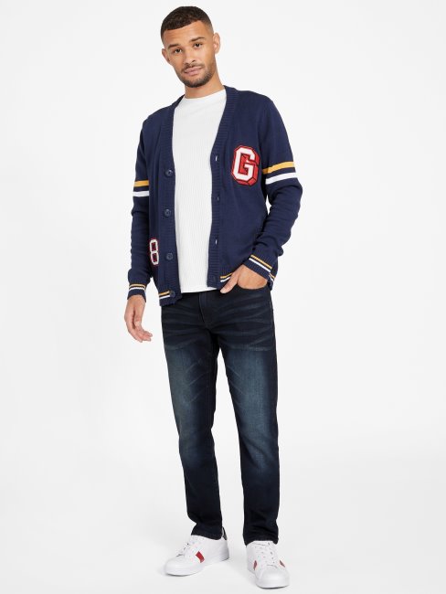 Cardigan Uni Bleu Noirci Guess